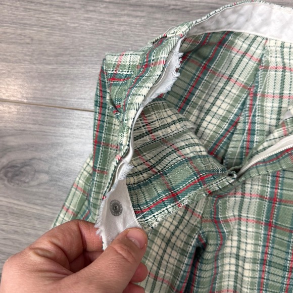 Vintage 70s Sears Rough-Housers Plaid Pants 6 Slim Flare Perma-Prest Boys - Picture 4 of 11